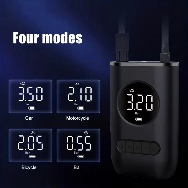 RoadGuard™ Portable Digital Tire Inflator – Wireless Air Compressor with LED Light